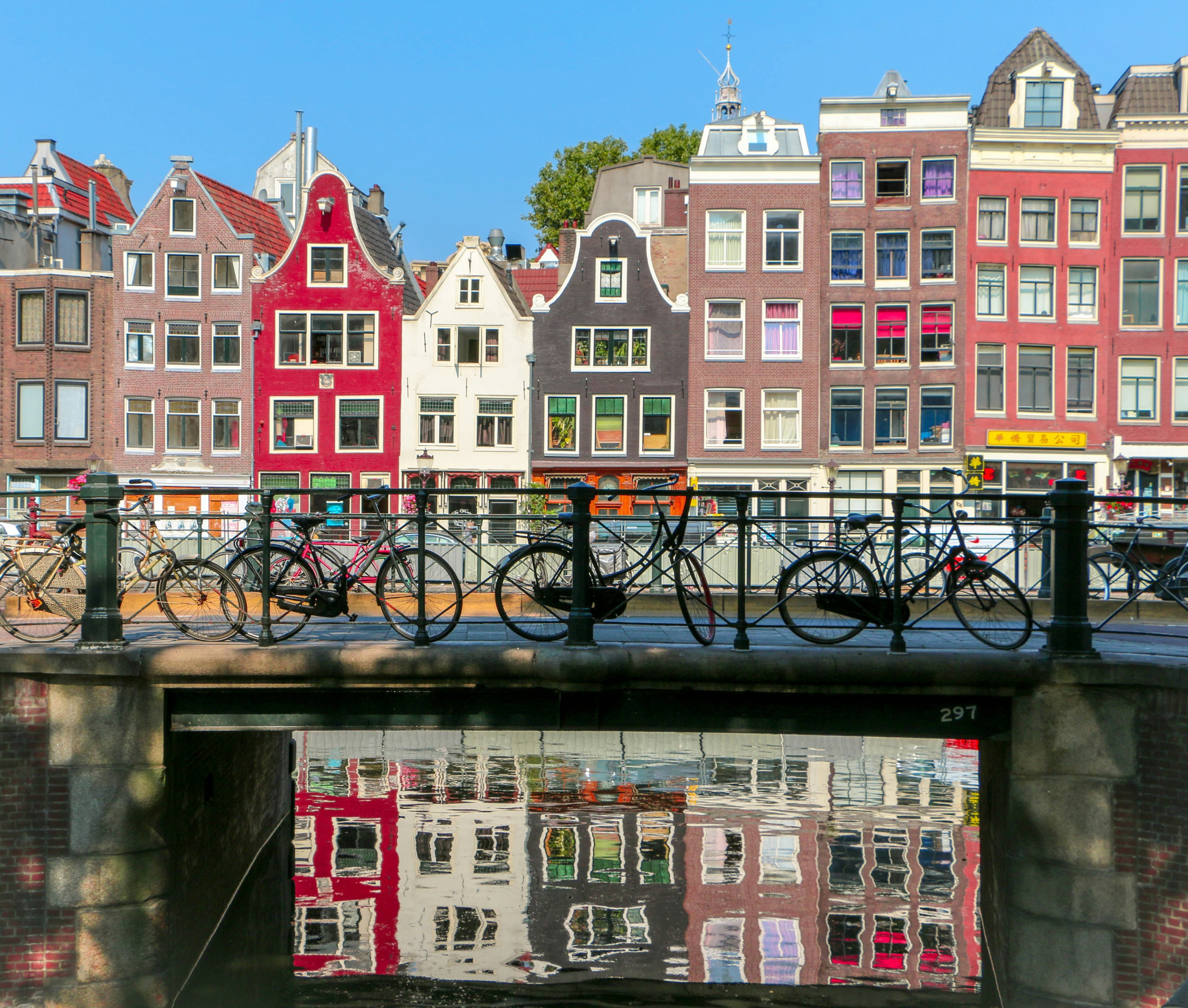 Amsterdam canals and houses