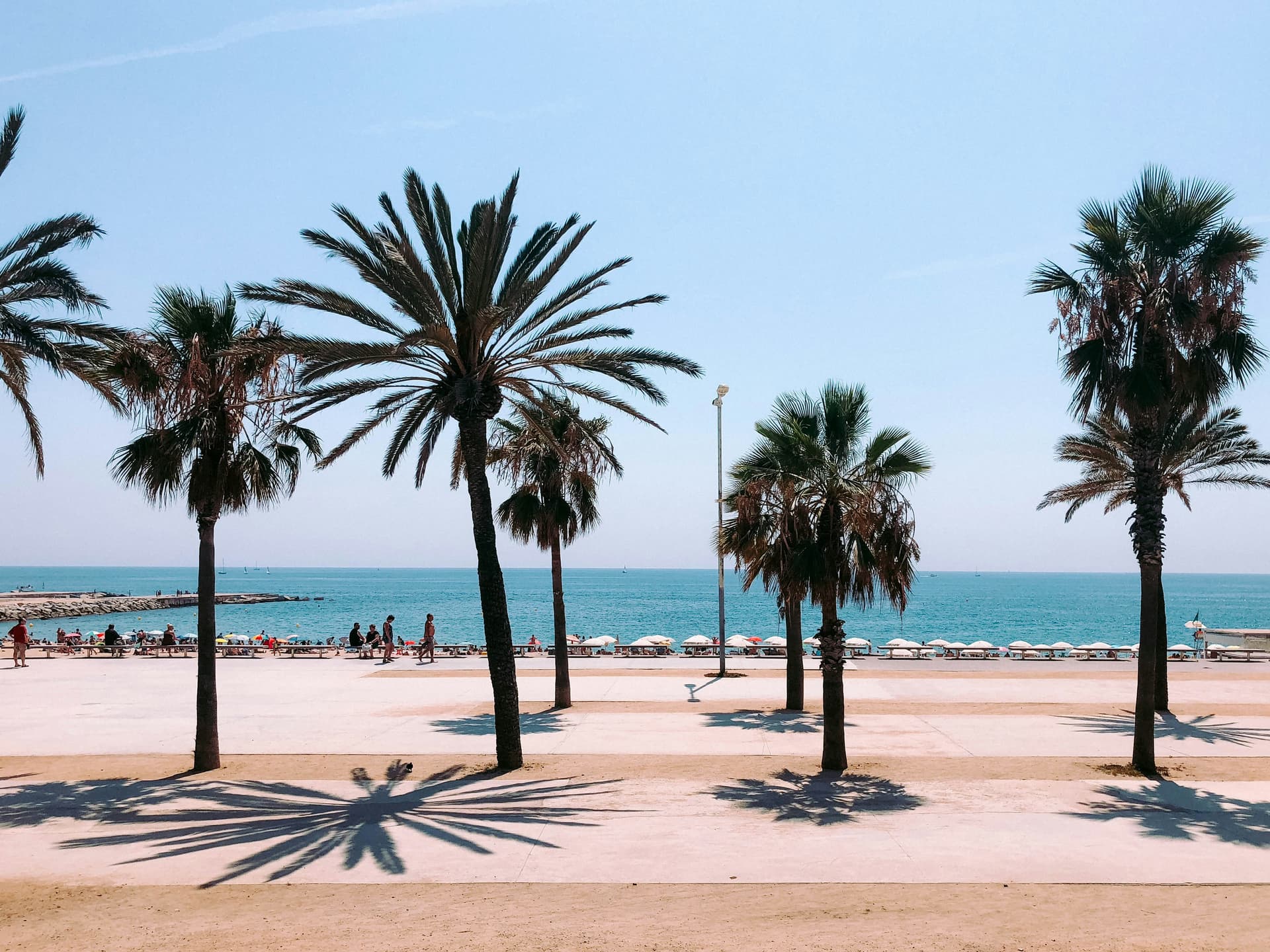 Barcelona skyline and beach
