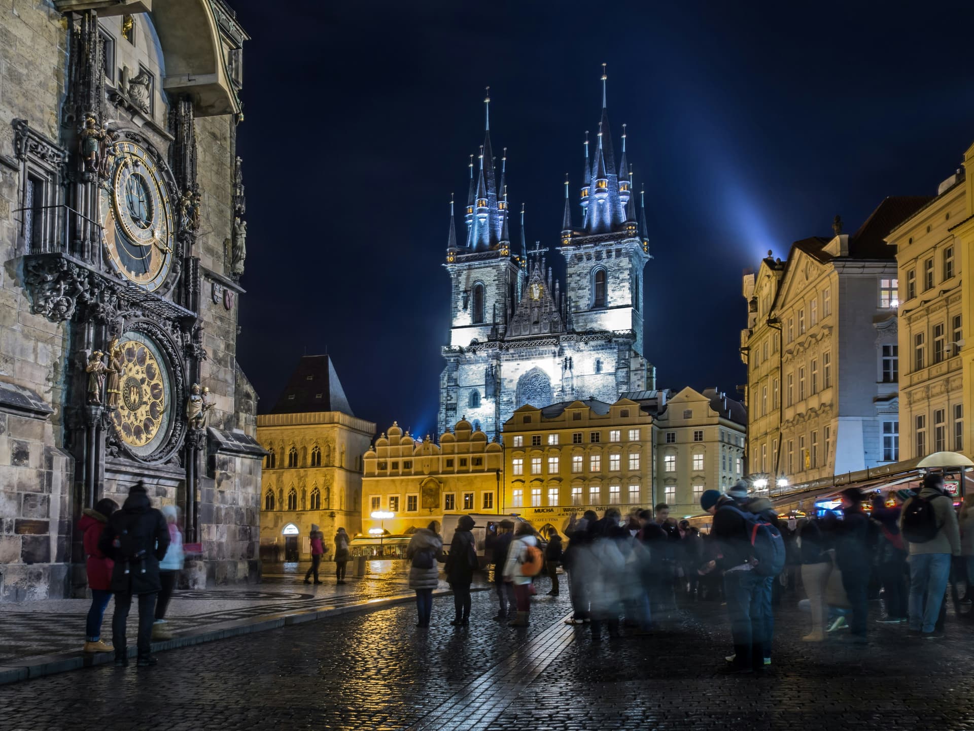 Prague skyline at sunset